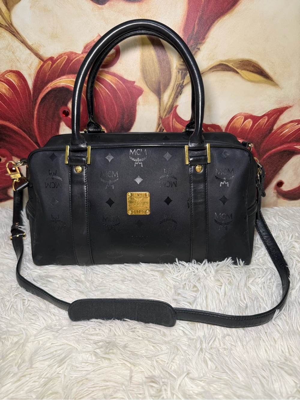 MCM Vintage Visetos Boston Bag